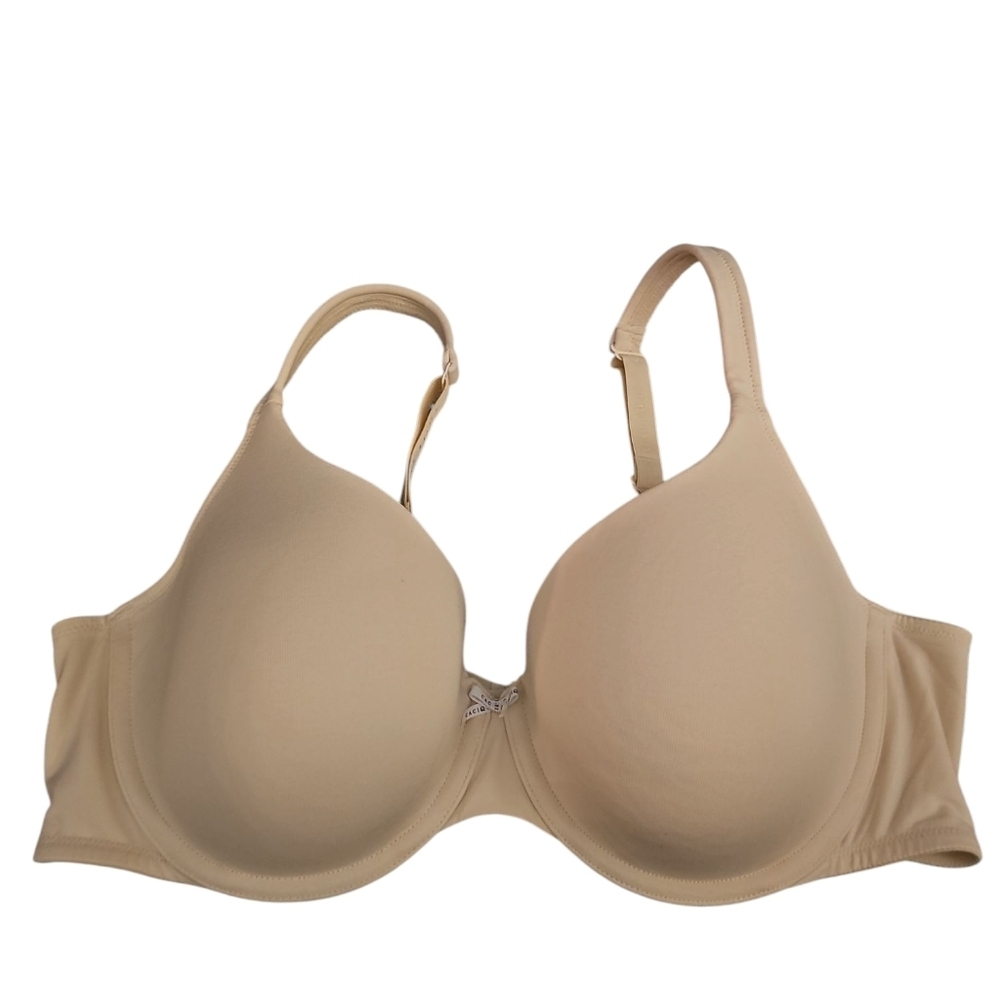 Cacique Lightly Lined T Shirt Bra Sz 42D Cream Underwire WL235